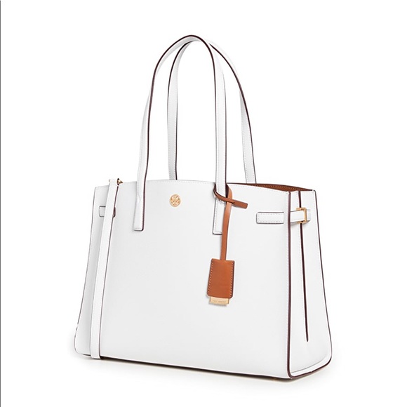 Tory Burch Handbags - Tory Burch Walker Satchel - Gardenia/ Ivory